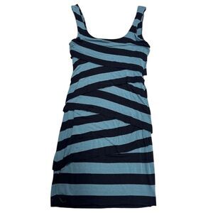 EUC Bailey 44 Women's Green and Black Striped Mini Dress Size S